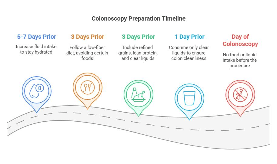 Colonoscopy prep timeline