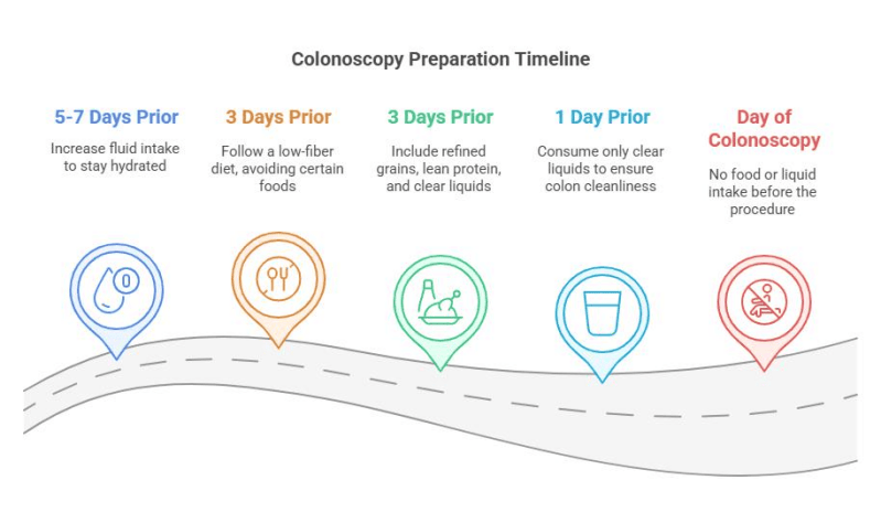 Colonoscopy prep timeline